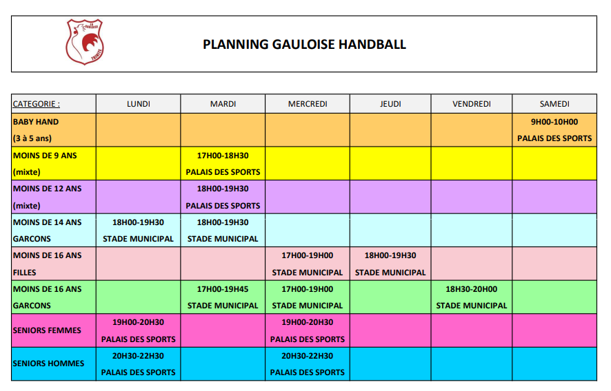Planning handball